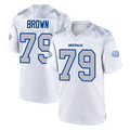 B.Bills #79 Spencer Brown Player White Rivalries Collection Game Edoa Stitched Jerseys