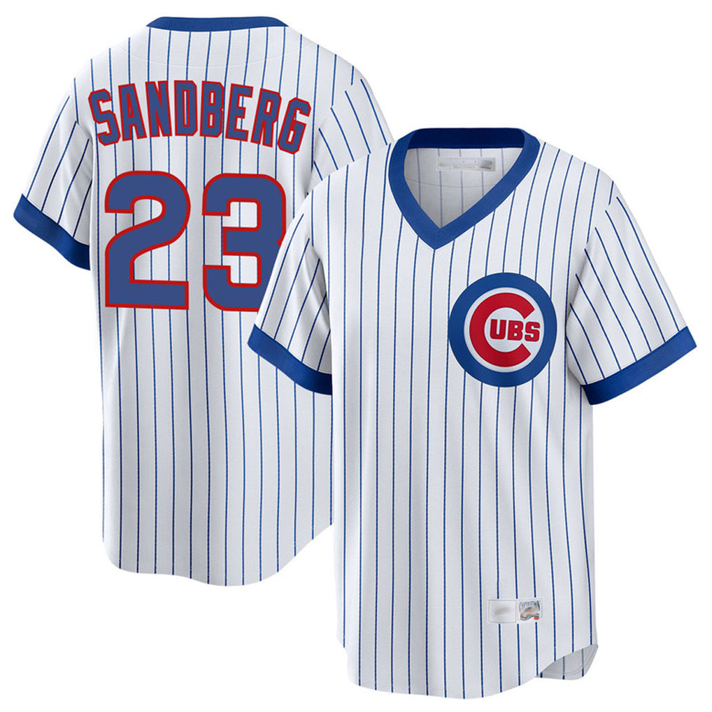 C.Cubs #23 Ryne Sandberg Player White T-shirt Cooperstown Collection Limited Edoa Stitched Jerseys