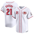 C.Reds #21 Hunter Greene Player White Home Limited Edoa Stitched Jerseys