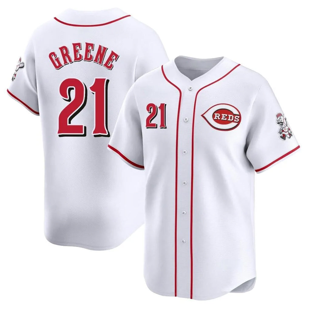 C.Reds #21 Hunter Greene Player White Home Limited Edoa Stitched Jerseys