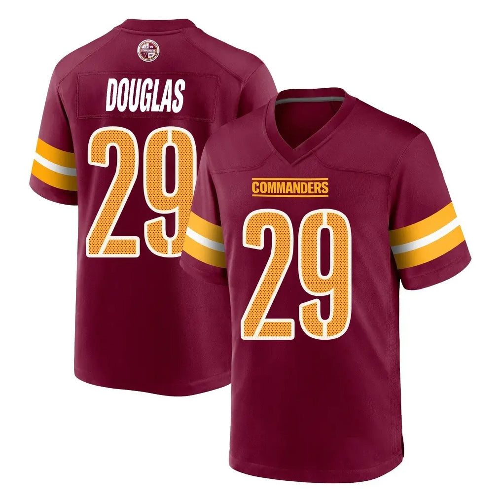 W.Commanders #29 Rasul Douglas Player Burgundy Home Game Edoa Stitched Jerseys