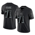 B.Ravens #71 Olaivavega Ioane Player Black RFLCTV Limited Edoa Stitched Jerseys