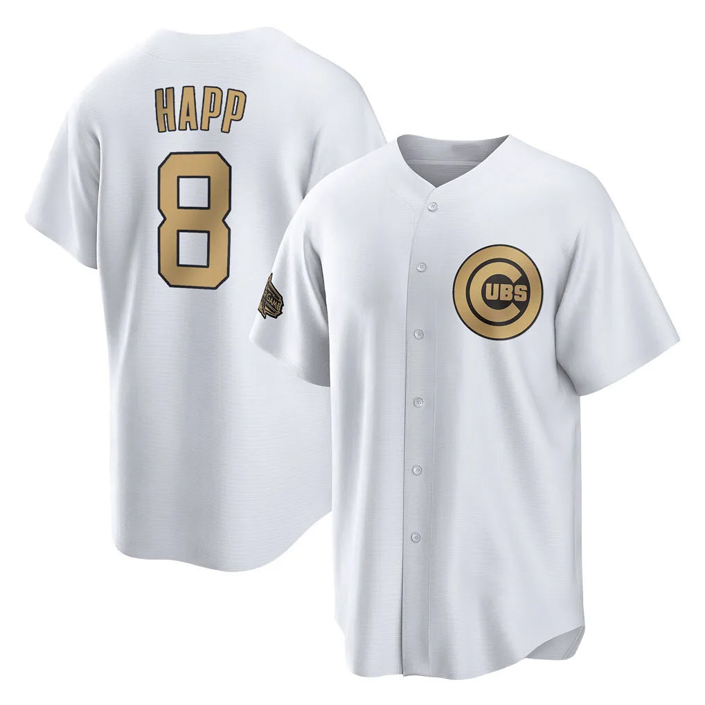 C.Cubs #8 Ian Happ Player Gold All-Star Game Home Edoa Stitched Jerseys