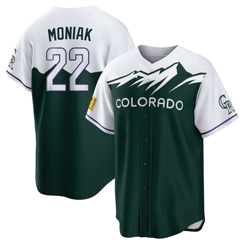 C.Rockies #22 Mickey Moniak Player Green City Connect Home Game Edoa Stitched Jerseys