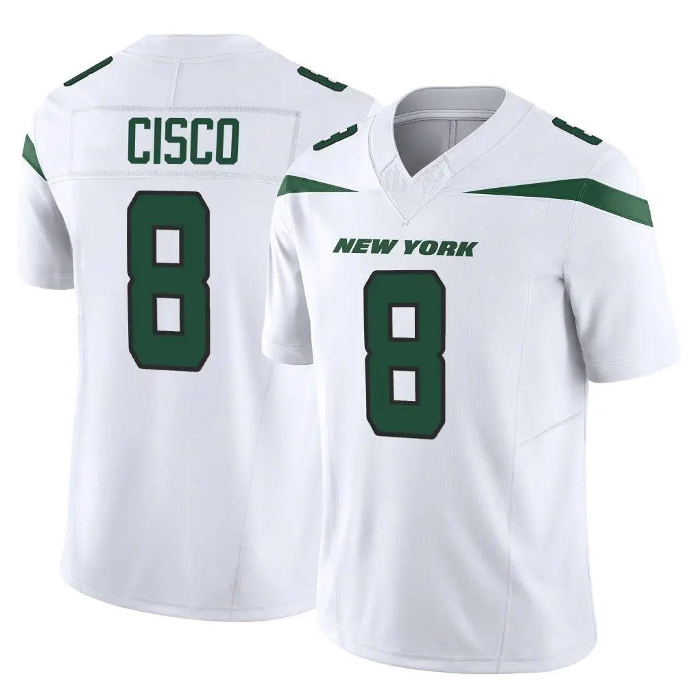 NY.Jets #8 Andre Cisco Player White Limited Vapor F.U.S.E. Home Game Edoa Stitched Jerseys