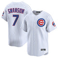 C.Cubs #7 Dansby Swanson Player White Limited Home Game Edoa Stitched Jerseys