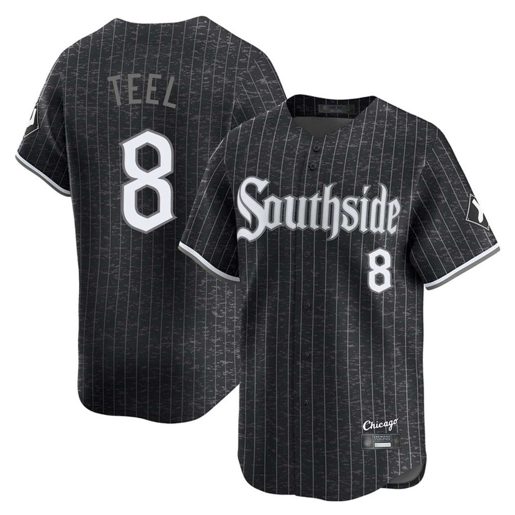 C.White Sox #8 Kyle Teel Player Black City Connect Limited Home Edoa Stitched Jerseys