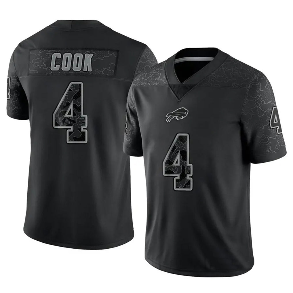 B.Bills #4 James Cook III Player Black RFLCTV Limited Edoa Stitched Jerseys