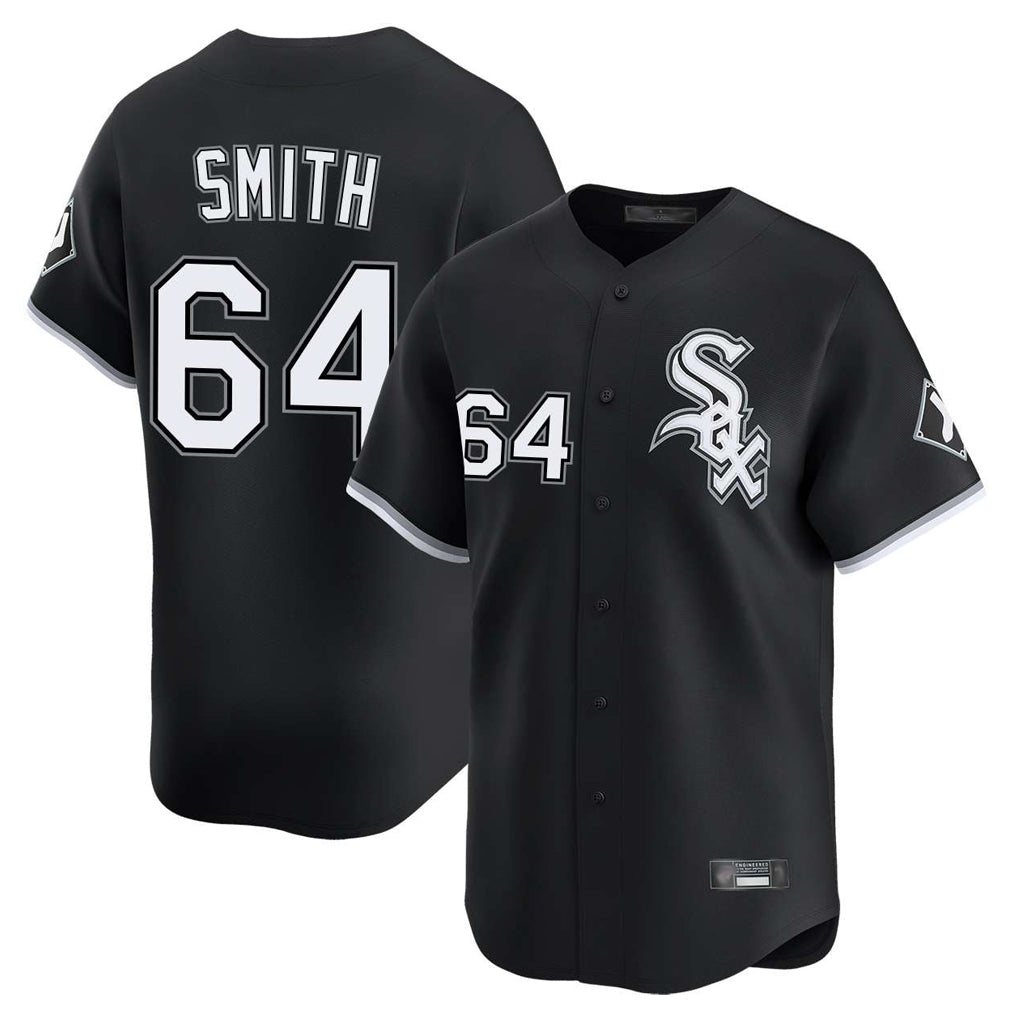 C.White Sox #64 Shane Smith Player Black Limited Home Edoa Stitched Jerseys