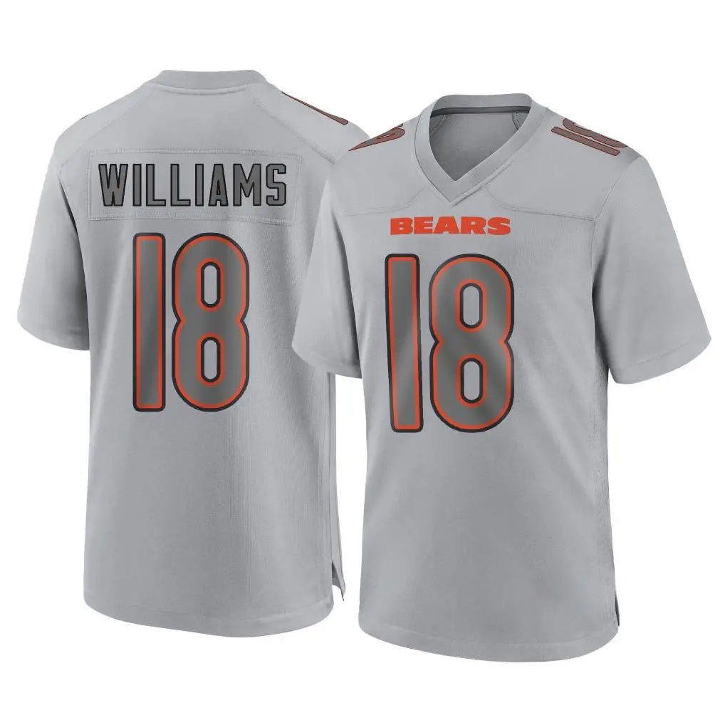 C.Bears #18 Caleb Williams Player Gray Atmosphere Fashion Game Edoa Stitched Jerseys