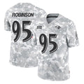 B.Ravens #95 Tavius Robinson Player Arctic Camo Salute to Service Limited Edoa Stitched Jerseys