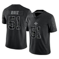 NO.Saints #51 Cesar Ruiz Player Black Limited Reflective Home Game Edoa Stitched Jerseys