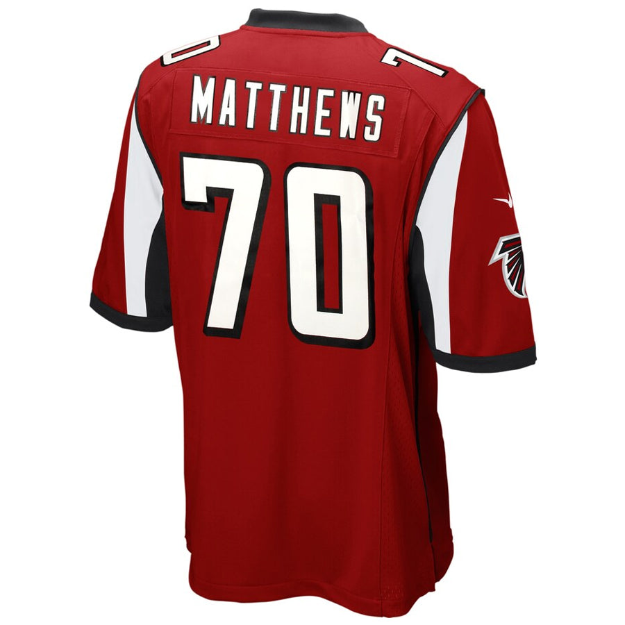 A.Falcons #70 Jake Matthews Player Red Game Edoa Stitched Jerseys