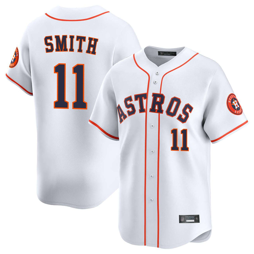 H.Astros #11 Cam Smith Player White Home Limited Edoa Stitched Jerseys