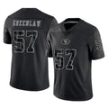 SF.49ers #57 Dre Greenlaw Player Black Limited Reflective Home Game Edoa Stitched Jerseys