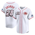 C.Reds #28 Eugenio Su¨¢rez Player White Speedway Classic Home Limited Edoa Stitched Jerseys