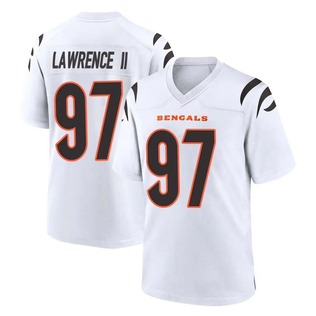 C.Bengals #97 Dexter Lawrence II Player White Home Game Edoa Stitched Jerseys