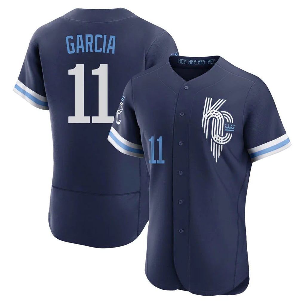 KC.Royals #11 Maikel Garcia Player Navy City Connect Limited Elite Home Edoa Stitched Jerseys