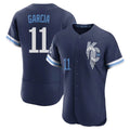 KC.Royals #11 Maikel Garcia Player Navy City Connect Limited Elite Home Edoa Stitched Jerseys