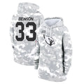 A.Cardinals #33 Trey Benson Player Arctic Camo Salute to Service Hoodies Edoa Stitched Jerseys