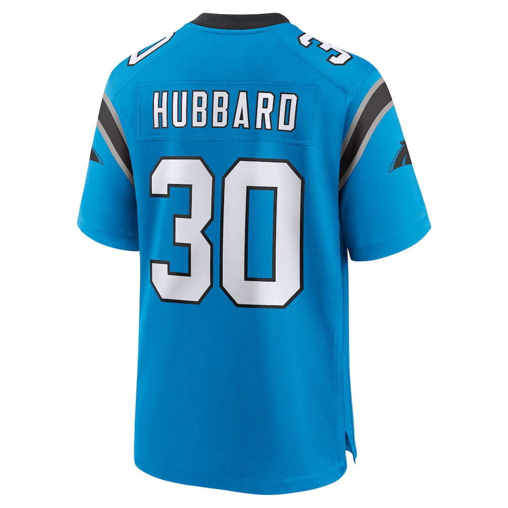 C.Panthers #30 Chuba Hubbard Player Blue Home Game Edoa Stitched Jerseys