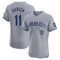 KC.Royals #11 Maikel Garcia Player Gray Limited Elite Home Edoa Stitched Jerseys