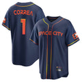 H.Astros #1 Carlos Correa Player Navy City Connect Home Game Edoa Stitched Jerseys
