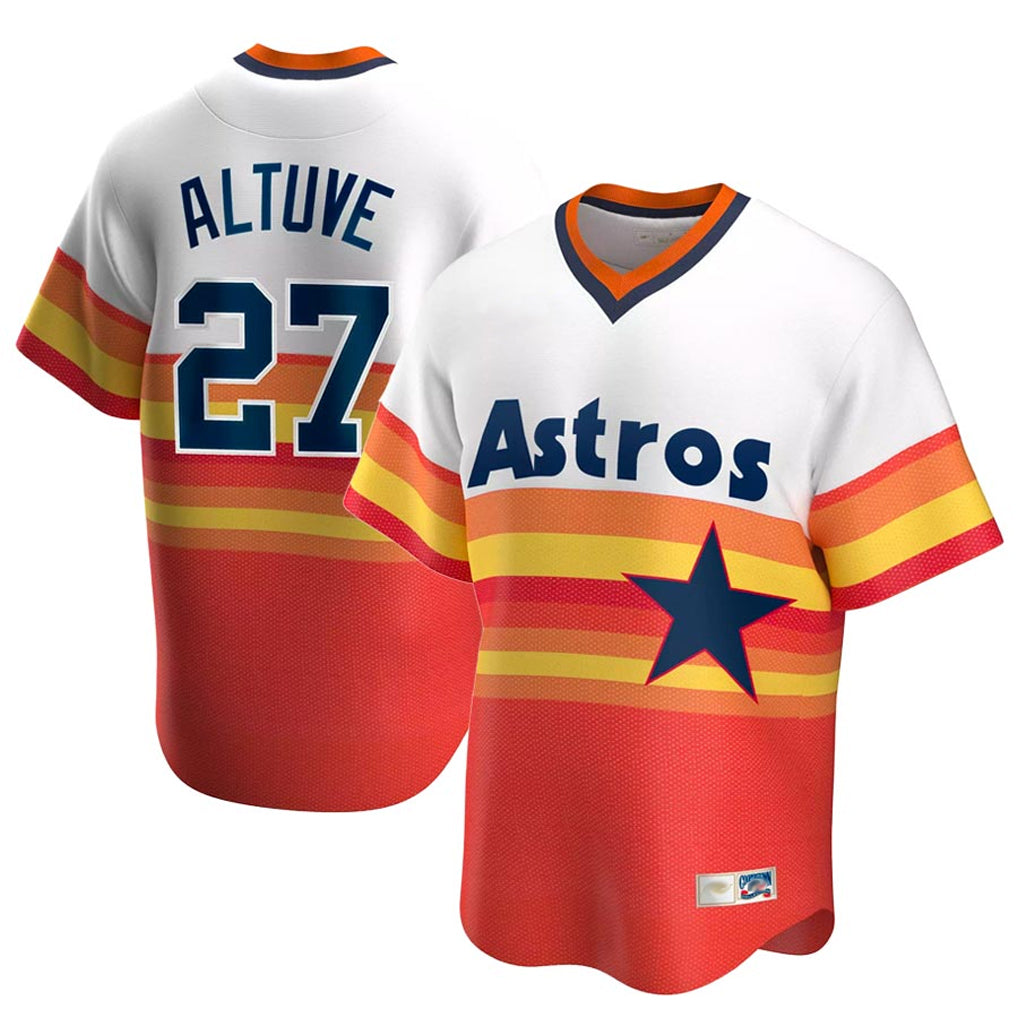H.Astros #27 Jose Altuve Player Rainbow Cooperstown Collection T-shirt Edoa Stitched Jerseys