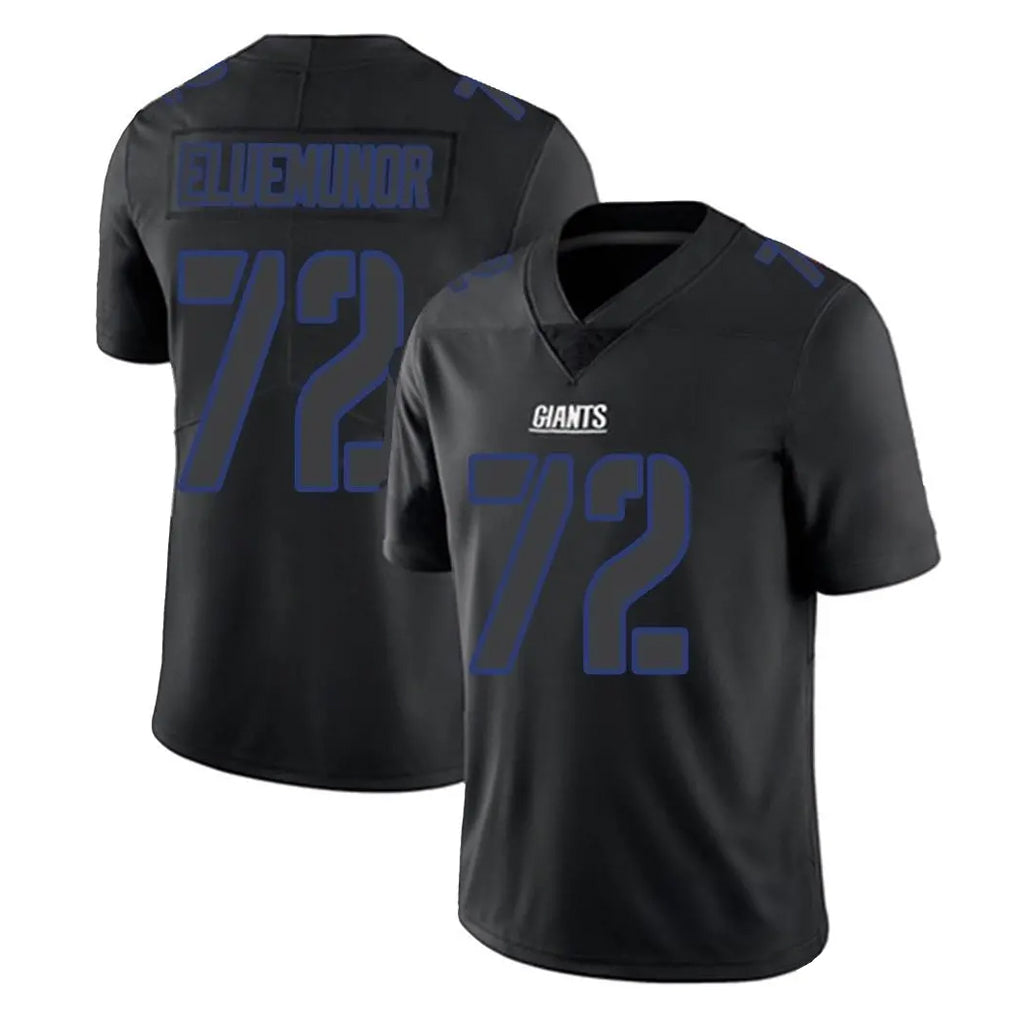NY.Giants #72 Jermaine Eluemunor Player Black Impact Limited Home Game Edoa Stitched Jerseys