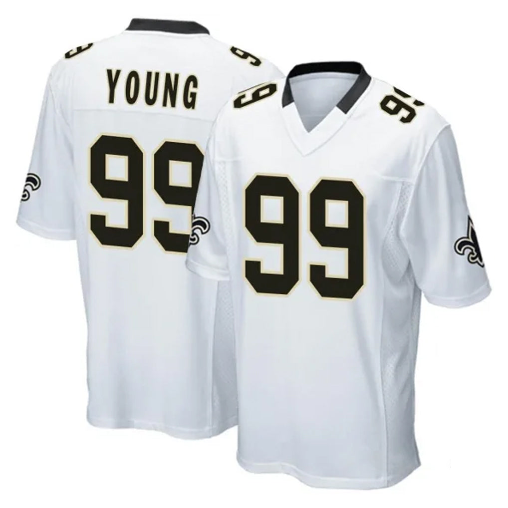 NO.Saints #99 Chase Young Player White Home Game Edoa Stitched Jerseys