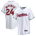 C.Guardians #24 Triston McKenzie Player White Home Game Edoa Stitched Jerseys