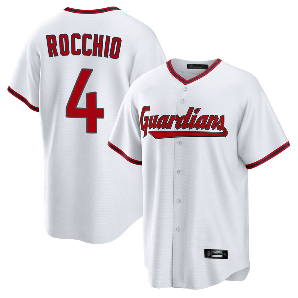 C.Guardians #4 Brayan Rocchio Player White Game Home Edoa Stitched Jerseys