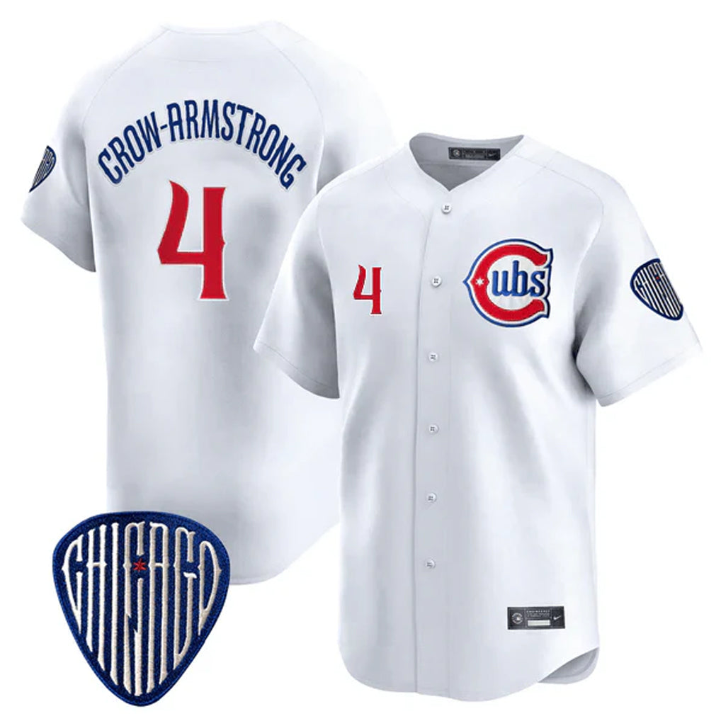 C.Cubs #4 Pete Crow-Armstrong Player White Vapor Premier Limited Home Edoa Stitched Jerseys