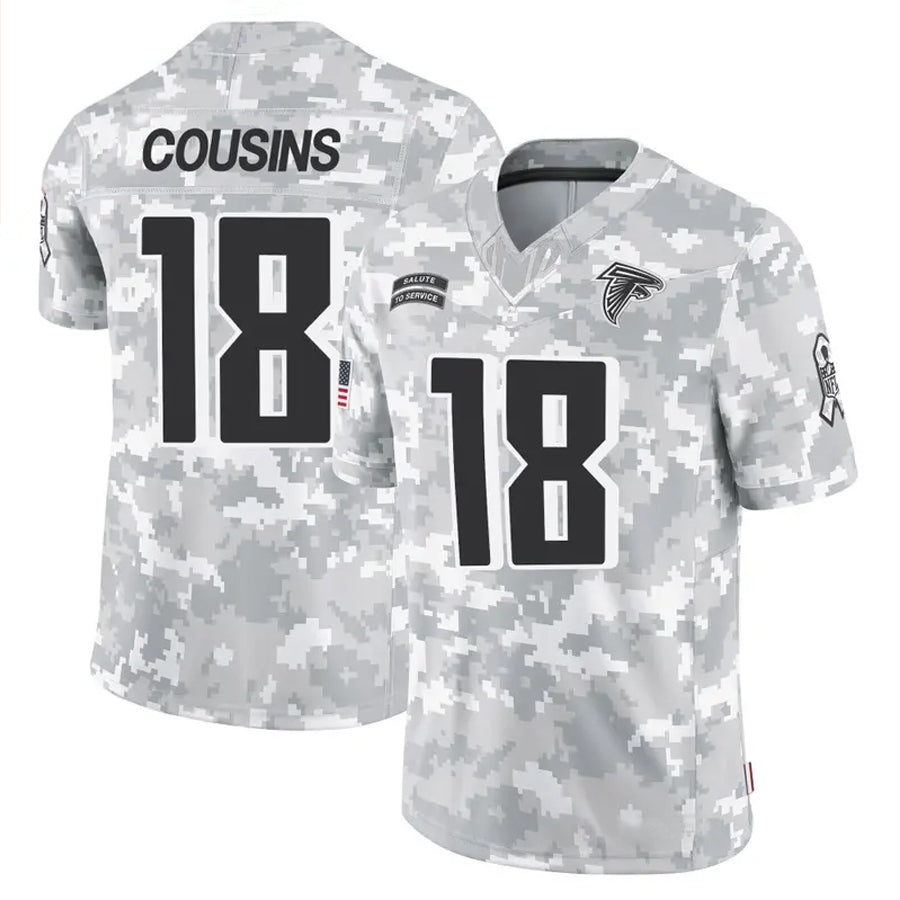 A.Falcons #18 Kirk Cousins Player Arctic Camo Salute to Service Limited Edoa Stitched Jerseys