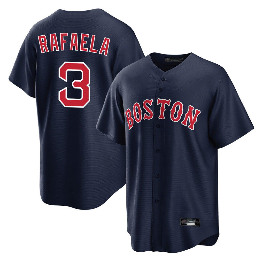 B.Red Sox #3 Ceddanne Rafaela Player Navy Home Game Edoa Stitched Jerseys