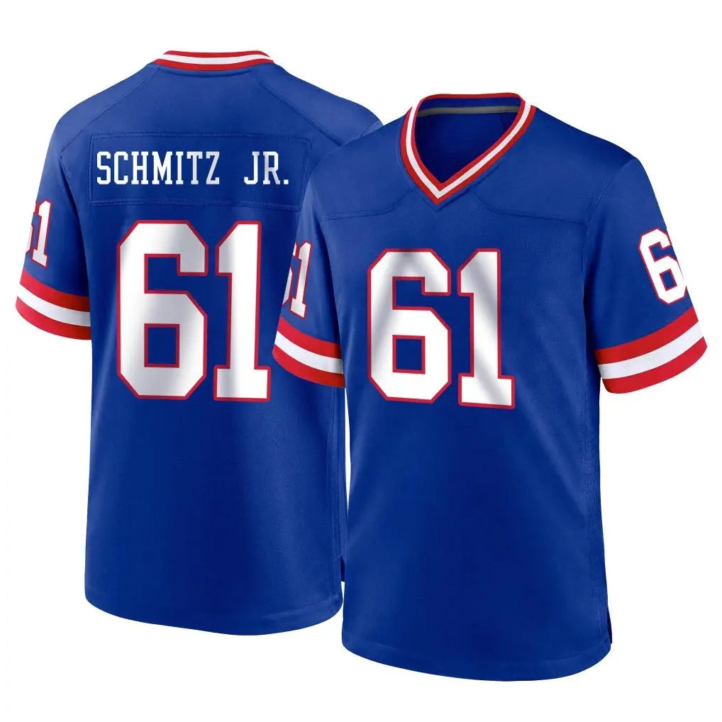 NY.Giants #61 John Michael Schmitz Jr. Player Royal Classic Home Game Edoa Stitched Jerseys