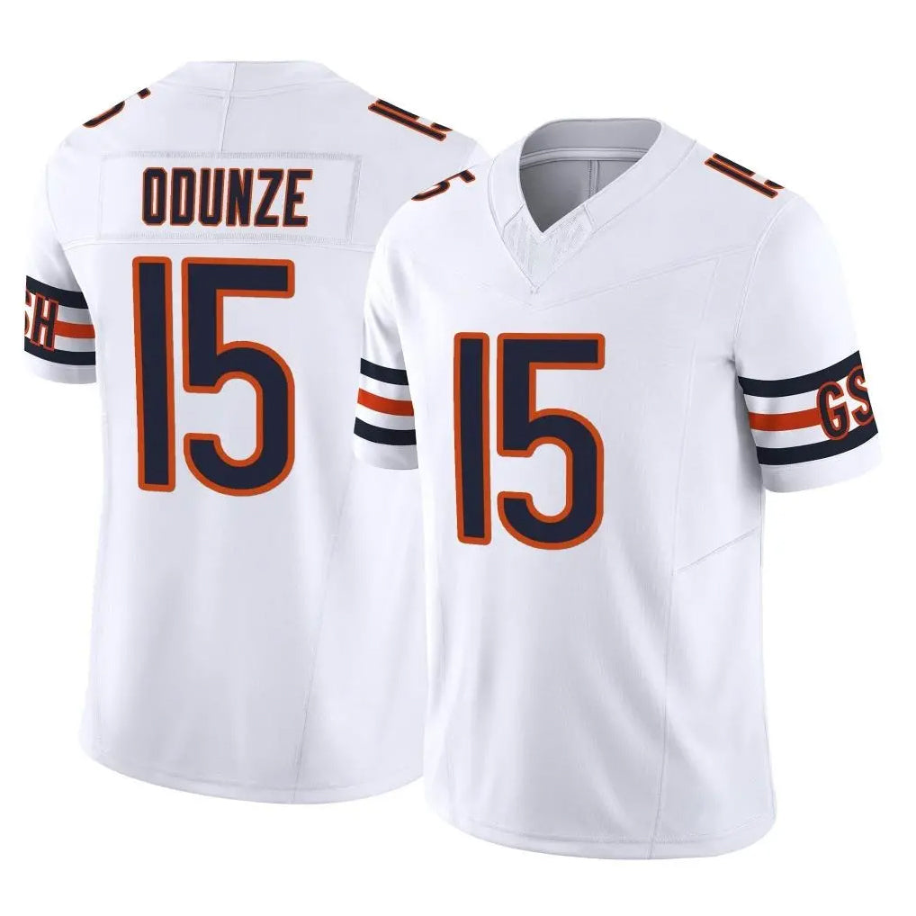 C.Bears #15 Rome Odunze Player White Vapor F.U.S.E. Limited Home Game Edoa Stitched Jerseys