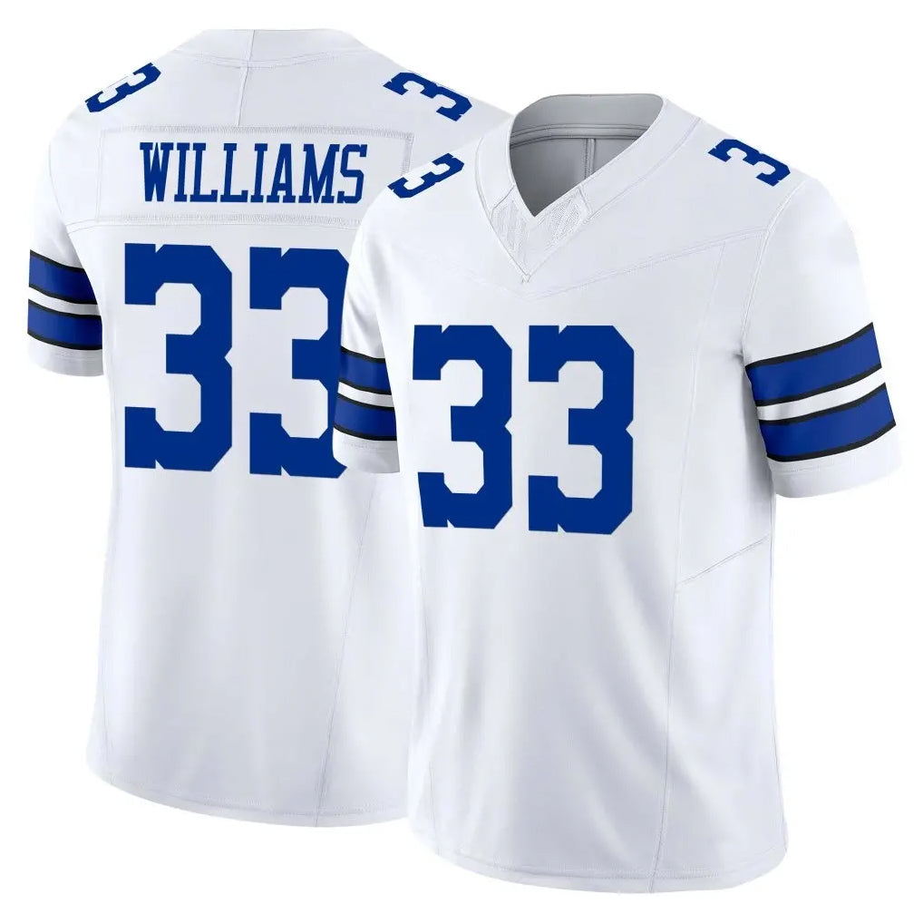 D.Cowboys #33 Javonte Williams Player White Limited Vapor F.U.S.E. Home Game Edoa Stitched Jerseys