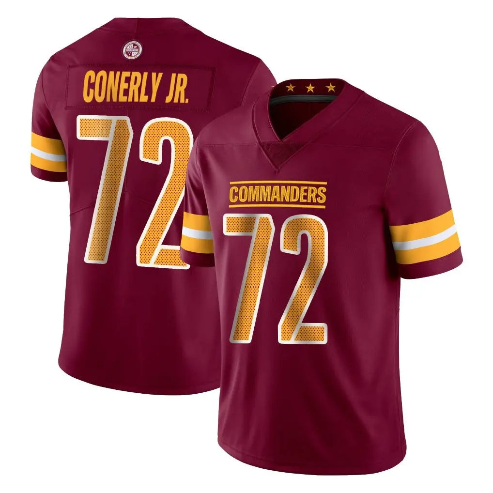 W.Commanders #72 Josh Conerly Jr. Player Burgundy Limited Vapor Home Game Edoa Stitched Jerseys