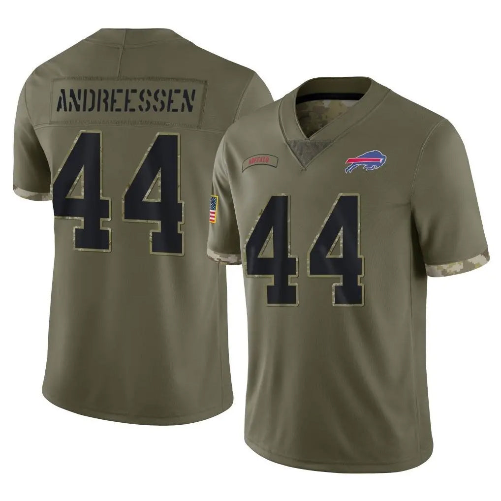 B.Bills #44 Joe Andreessen Player Olive Salute To Service Game Edoa Stitched Jerseys