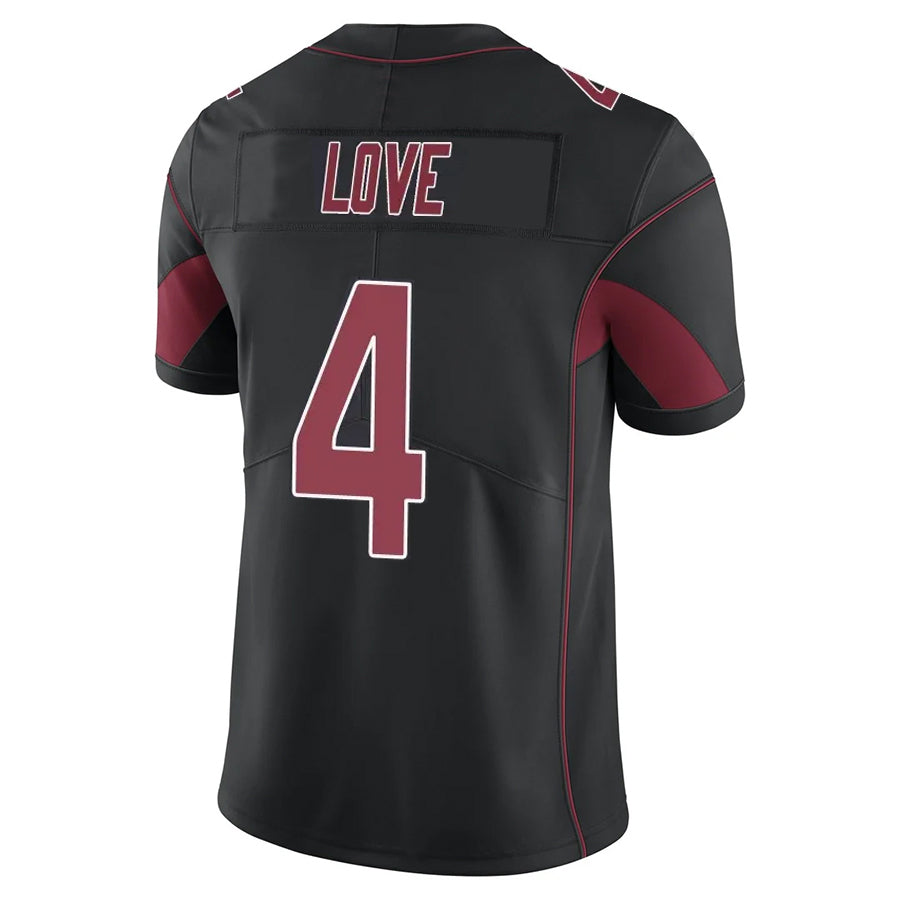 A.Cardinals #4 Jeremiyah Love Player Black Limited Elite Home Game Edoa Stitched Jerseys