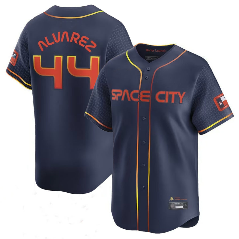 H.Astros #44 Yordan Alvarez Player Navy City Connect Limited Home Game Edoa Stitched Jerseys