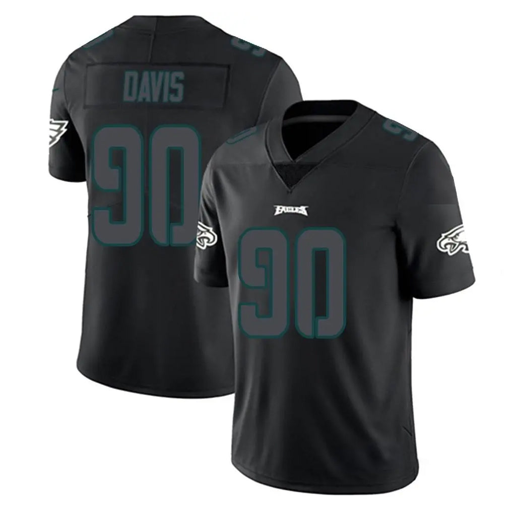 P.Eagles #90 Jordan Davis Player Limited Black Impact Home Game Edoa Stitched Jerseys