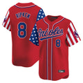 B.Orioles #8 Cal Ripken Player Red Independence Day Vapor Premier Limited Home Game Edoa Stitched Jerseys