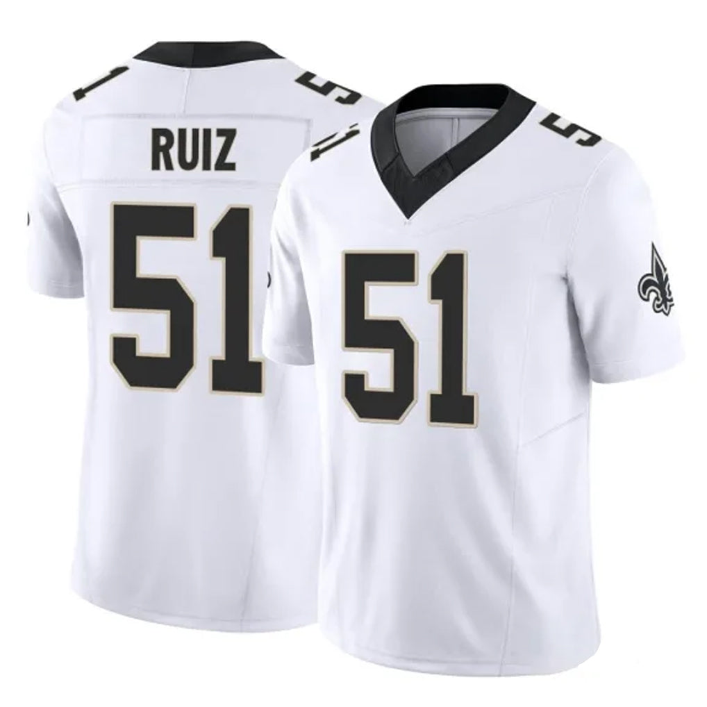 NO.Saints #51 Cesar Ruiz Player White Limited Vapor F.U.S.E. Home Game Edoa Stitched Jerseys