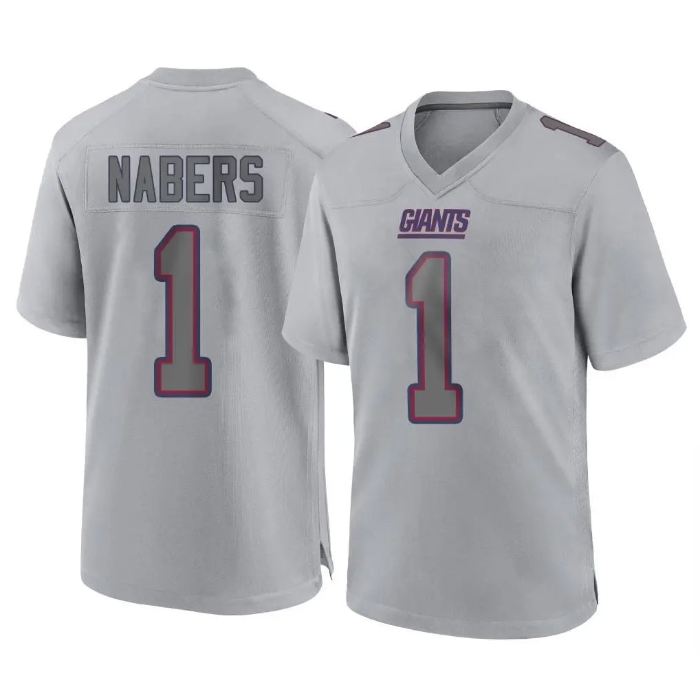NY.Giants #1 Malik Nabers Player Gray Atmosphere Fashion Limited Game Edoa Stitched Jerseys