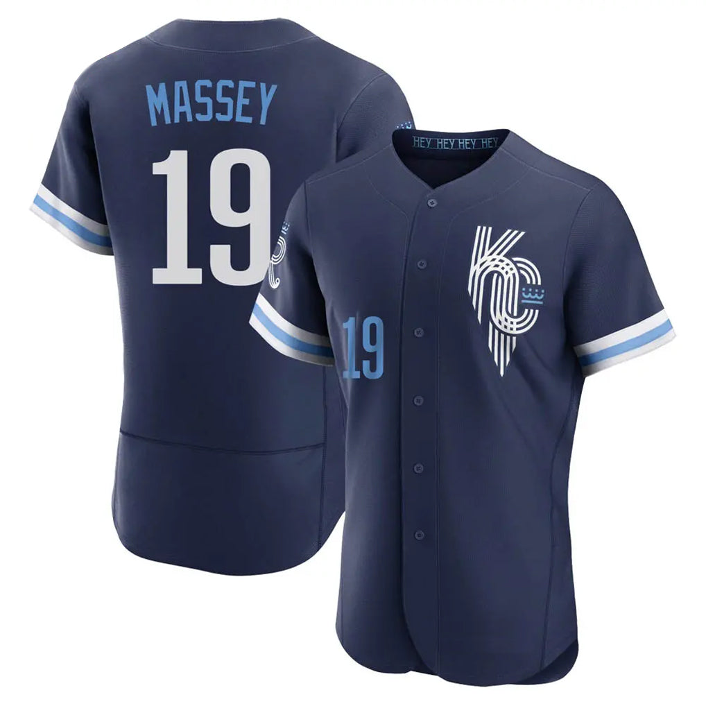 KC.Royals #19 Michael Massey Player Navy City Connect Limited Elite Home Edoa Stitched Jerseys