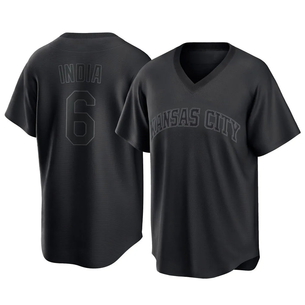 KC.Royals #6 Jonathan India Player Black Fashion Game Edoa Stitched Jerseys
