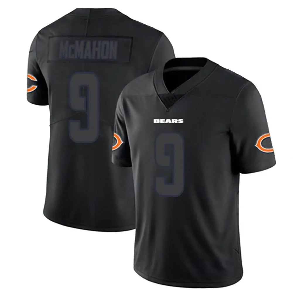 C.Bears #9 Jim McMahon Player Black Impact Limited Game Edoa Stitched Jerseys