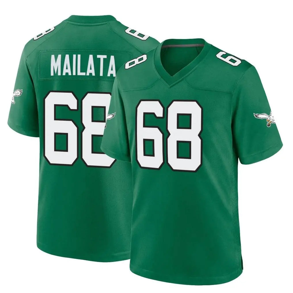 P.Eagles #68 Jordan Mailata Player Green Kelly Alternate Home Game Edoa Stitched Jerseys